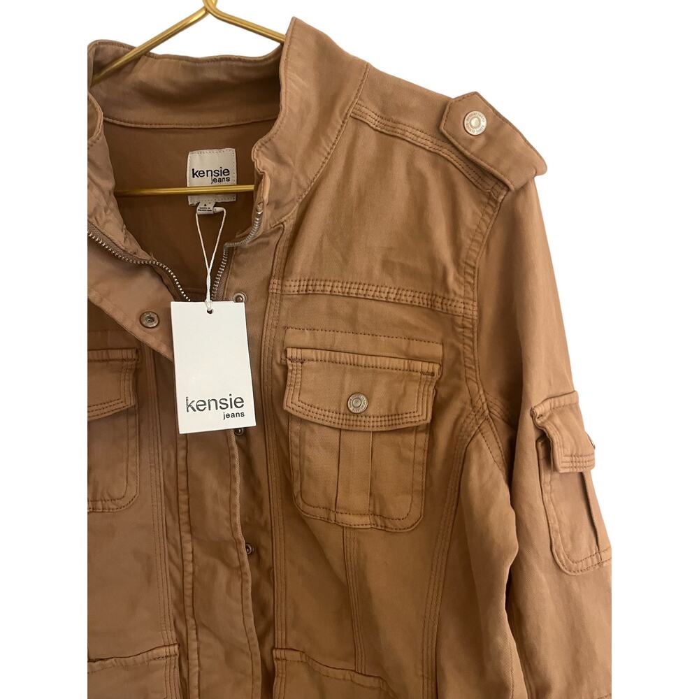NWT Kensie jeans light weight jacket color Wild mushroom Size large - Picture 3 of 7